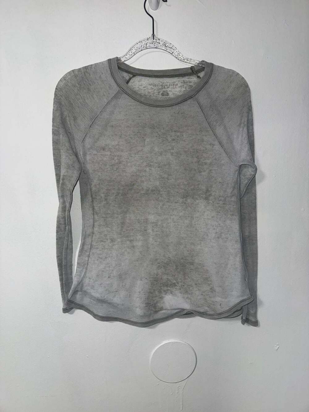 American Eagle Size Small Gray Waffle Knit Top